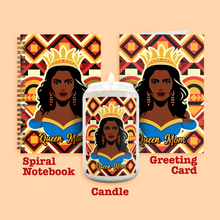 Load image into Gallery viewer, Queen's Essentials: Queen Mom Scented Candle + Notebook + Greeting Card Mother's Day Gift Set