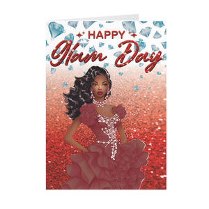 Glamorous Woman Diamonds - Red Gown - African American Valentine's Day Card 111#Matte Cover / 5x7 inch / 1 Card Glamorous Woman Diamonds - Red Gown - African American Valentine's Day Card 111#Matte Cover / 5x7 inch / 1 Card