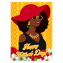 Load image into Gallery viewer, Red Hat, Sunglasses &amp; Glam - Stylish Mom - Happy Mother's Day Cards - Smiling Woman