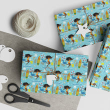 Load image into Gallery viewer, Summer Beach Fun - African American Woman - Gift Wrapping Paper Roll