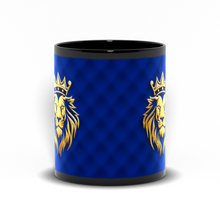 Load image into Gallery viewer, Royal Lion Crown Coffee Mug - Elegant Blue &amp; Gold Design - Gift Giving for Him