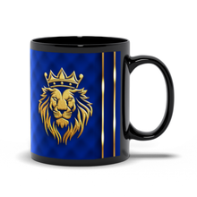 Load image into Gallery viewer, Royal Lion Crown Coffee Mug - Elegant Blue &amp; Gold Design - Gift Giving for Him