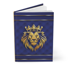 Load image into Gallery viewer, Royal Lion Crown Hardcover Journal — Elegant Blue &amp; Gold Notebook for Men, Leaders &amp; Gift Giving