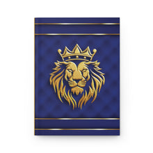 Load image into Gallery viewer, Royal Lion Crown Hardcover Journal — Elegant Blue &amp; Gold Notebook for Men, Leaders &amp; Gift Giving