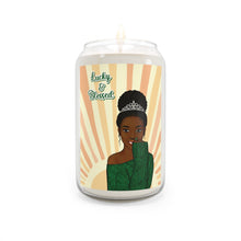 Load image into Gallery viewer, Scented Soy Candle — "Lucky &amp; Blessed" Black Girl Magic Design, 13.75oz - Braided Hairstyle