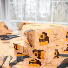 Load image into Gallery viewer, Sending You Pure Sunshine - African American Woman - Yellow Gift Wrapping Paper (LH) close view