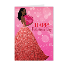 Load image into Gallery viewer, She is Love - Glamorous African American Woman - Valentine's Day Cards (Long Dreadlocks Hairstyle)