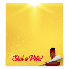 Load image into Gallery viewer, She's A Vibe - African American Stationery - Yellow Notepad - Black Woman - Positive Quote