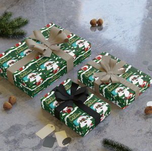 Big Smile Black Santa Claus - Merry Christmas Gift Wrap Paper Roll