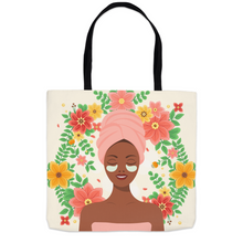 Load image into Gallery viewer, Spa Day - African American Woman - Reusable Shopping Tote Bags Side B