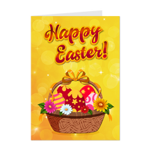 Load image into Gallery viewer, Sparkle Easter Basket &amp; Colorful Designer Eggs - Happy Easter - Holiday Greeting Card Shop