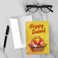 Load image into Gallery viewer, Sparkle Easter Basket &amp; Colorful Designer Eggs - Happy Easter - Holiday Greeting Card Shop