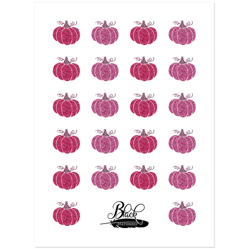 Sparkly Pink Pumpkins - Halloween Premium Sticker Set - front