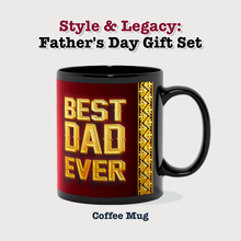 Load image into Gallery viewer, Style &amp; Legacy 4-Piece Gift Set: Greeting Card + Coffee Mug + Hardcover Journal + Accessory Bag — African American Father's Day Gift Set