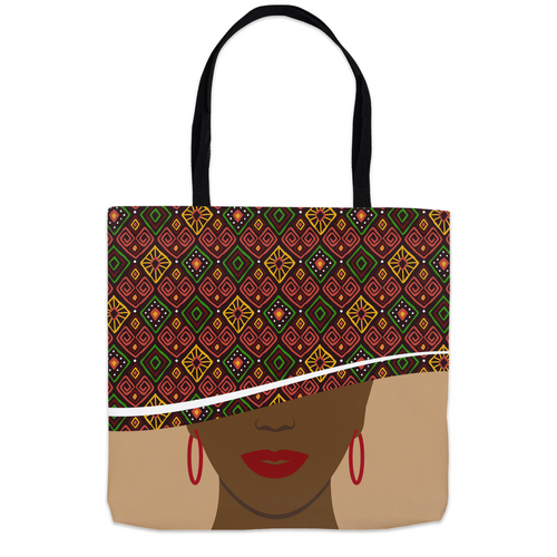 Stylish African American Woman - Afrocentric Tote Bag Side A