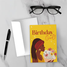 Load image into Gallery viewer, Stylish Glow - African American Birthday Greeting Card Shop - Front (With Background)