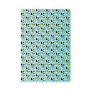 Summer Beach Fun - African American Woman - Gift Wrapping Paper Roll - Vertical Front View
