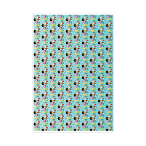 Summer Beach Fun - African American Woman - Gift Wrapping Paper Roll (Afro Hair) - Vertical Front View