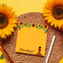 Load image into Gallery viewer, Sunflowers - African American Woman Elevating - Afrocentric Notepads - Writing Gifts - Office Supplies