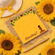 Load image into Gallery viewer, Sunflowers - African American Woman Elevating - Afrocentric Notepads - Writing Gifts - Office Supplies