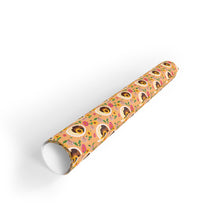 Load image into Gallery viewer, Sunflowers &amp; Smiles - African American Woman - Yellow Gift Wrapping Paper Roll - Rolled View