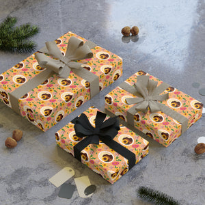 Sunflowers & Smiles - African American Woman - Yellow Gift Wrapping Paper Roll - Wrapped Gifts 2