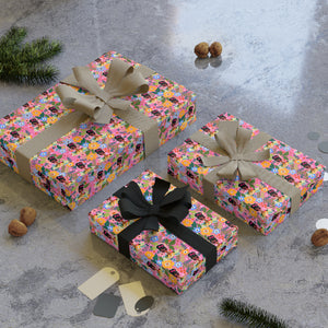 Surrounded By Love - African American Woman - Floral Gift Wrapping Paper Roll - Wrapped Gifts