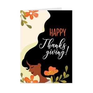 Thanksgiving Wishes - African American Woman - Happy Thanksgiving Cards - Front