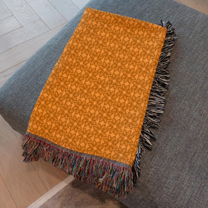 Think Positive - Orange Cozy Decorative Woven Blankets - 3 Sizes - Home Décor & Gift Giving on Sample Couch