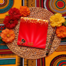 Load image into Gallery viewer, Treat Yourself - Red &amp; Gold Hearts African American Woman - Short Hairstyle - Afrocentric Notepads - To-Do List Notes - Office Supplies