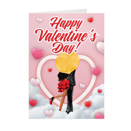 Heart You - Umbrella of Love - African American Valentine's Day Cards