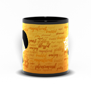 Uplifting Positive Words - Black Woman - Coffee Mugs Front