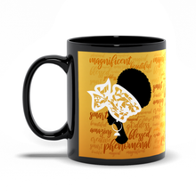 Load image into Gallery viewer, Uplifting Positive Words - Black Woman - Coffee Mugs Handle on the Left