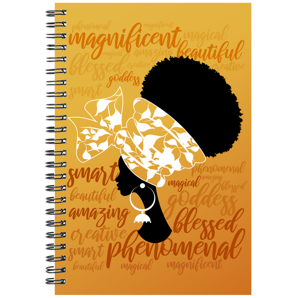 Uplifting Positive Words - Black Woman - Notebooks Front 2