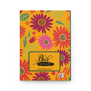 Vibrant Floral Hardcover Journal - Afrocentric Design for Creative Souls Front  Back