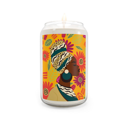 Vibrant Floral Scented Candle, Self-Care Gift, Aromatherapy for Relaxation, Boho Chic Candle 