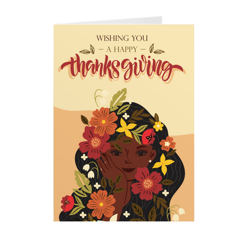 Wishing You A Happy Thanksgiving - African American Woman - Card Shop
