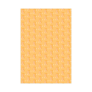 Yellow Checkered Happy Birthday Gift Wrapping Paper Roll - Front View