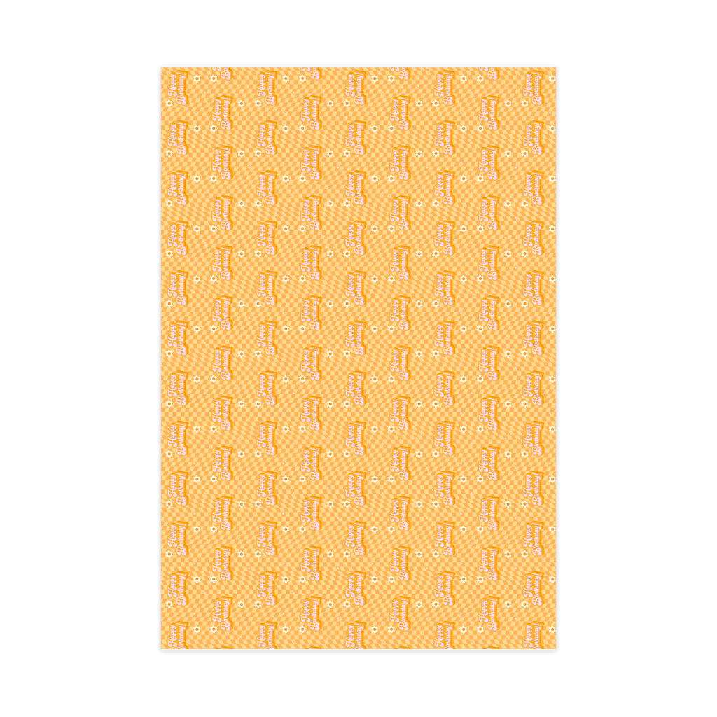 Yellow Checkered Happy Birthday Gift Wrapping Paper Roll - Front View