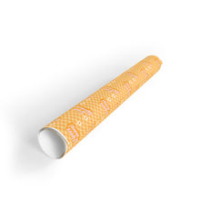 Load image into Gallery viewer, Yellow Checkered Happy Birthday Gift Wrapping Paper Roll - Rolled View