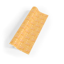 Load image into Gallery viewer, Yellow Checkered Happy Birthday Gift Wrapping Paper Roll - Rolled View 2
