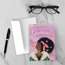 Load image into Gallery viewer, You Are Such A Goddess - African American Woman - Black Card Shop - Front (With Background)