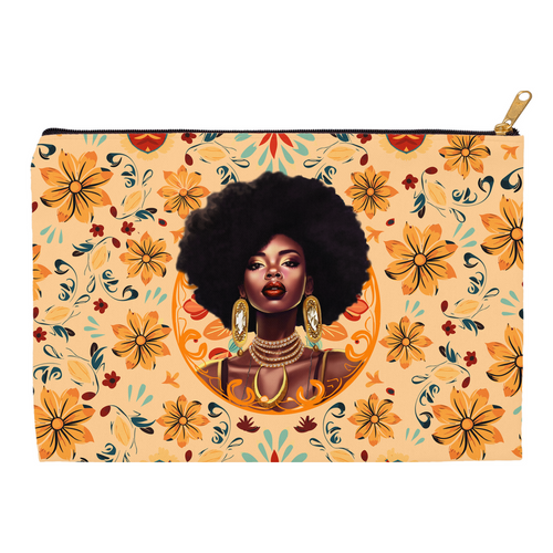 Floral & Diamond Glam - African American Woman - Accessory Bag