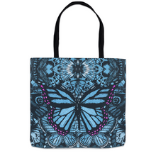 Load image into Gallery viewer, Butterfly Wings - Pink &amp; Blue - Tote Bags (1)