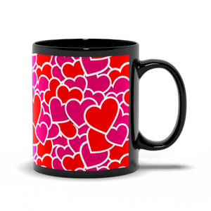 Heart to Heart - Black Stationery Coffee Mugs (2)