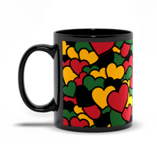 Load image into Gallery viewer, Heart Black is Beautiful Coffee Mug Handle on the Left