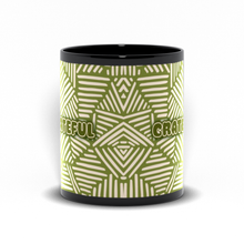 Load image into Gallery viewer, Cup of Gratitude - Green &amp; Stripes Grateful Coffee Mugs (2)