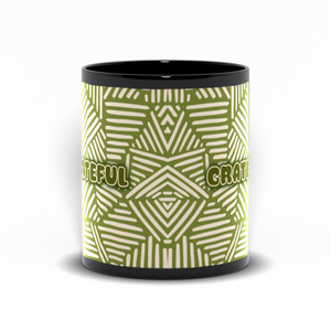 Cup of Gratitude - Green & Stripes Grateful Coffee Mugs (2)