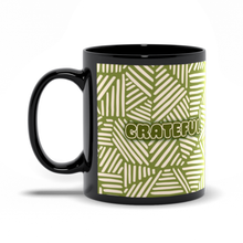 Load image into Gallery viewer, Cup of Gratitude - Green &amp; Stripes Grateful Coffee Mugs (1)