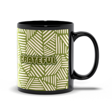 Load image into Gallery viewer, Cup of Gratitude - Green &amp; Stripes Grateful Coffee Mugs (3)